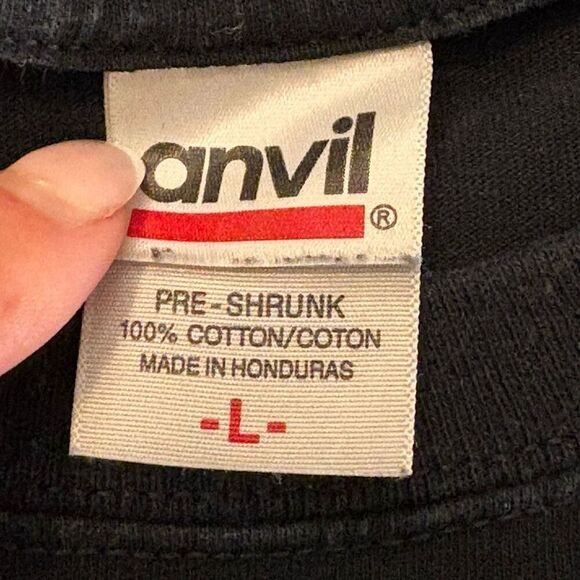 Vintage Anvil Mustang Black T-shirt. Size Large - Picture 2 of 6